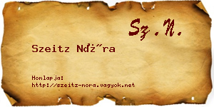 Szeitz Nóra névjegykártya