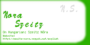nora szeitz business card